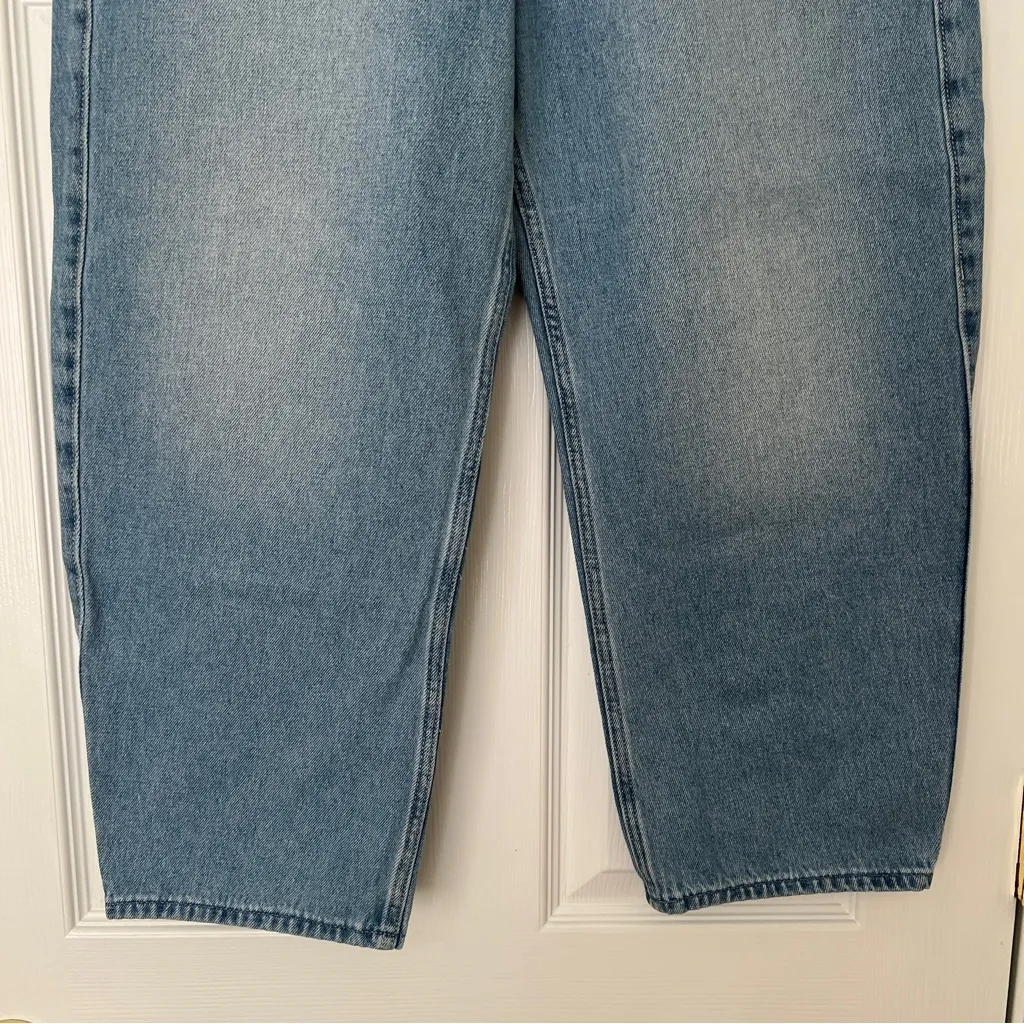 HOLLISTER High Rise Barrel Jeans cotton size 29 BUTTON MISSING - Image 3