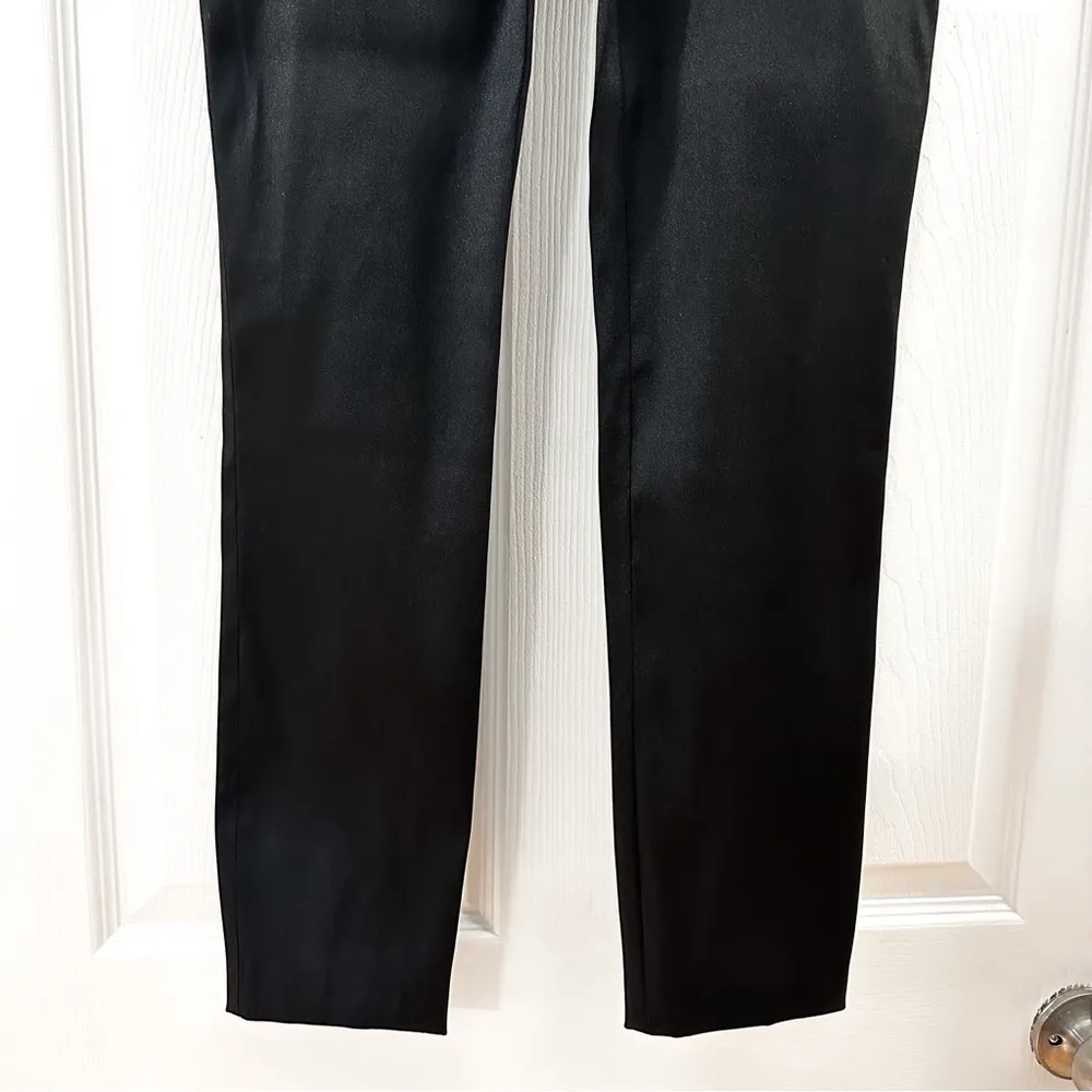 The Row Satin Stretch Slim Leg Ankle Pants Black Flat Front sz 2 - Image 5