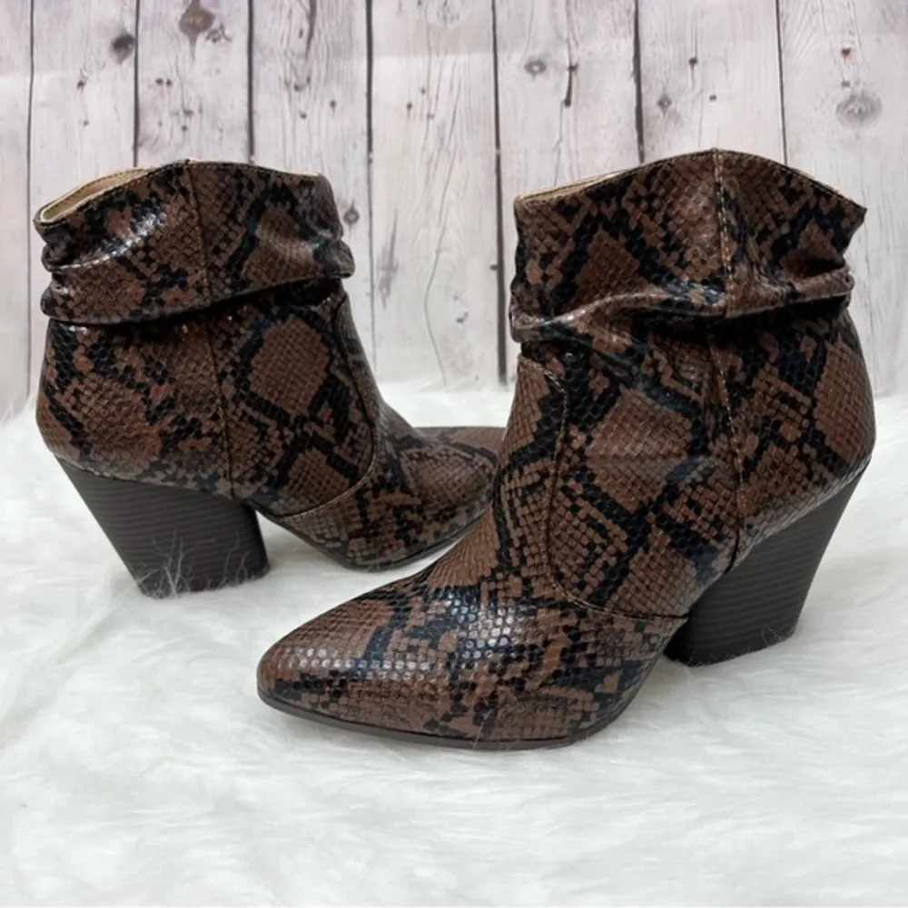 Seven Dials Halsey Bootie’s Snake Print Brown Slouch Western 7 Rodeo Streetwear - Image 2