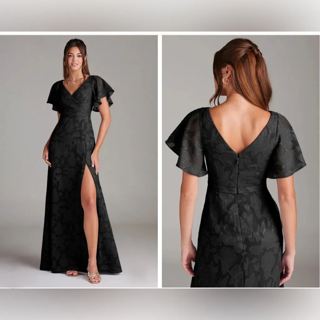 NWT AZAZIE AMBROSIA
Black A-Line Pleated Floral Burnout Dress size 14 black - Image 2