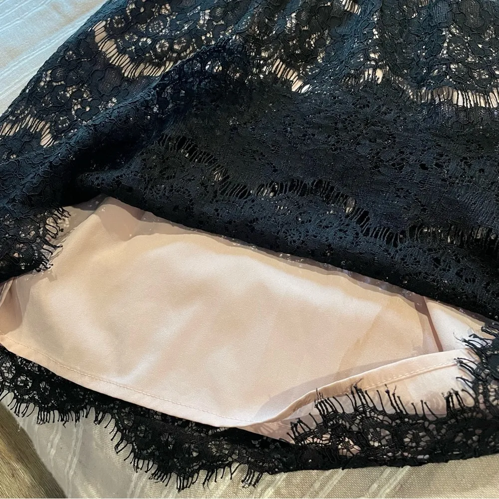 Dolce Vita Black Eyelash Lace Cutout Mini Dress Extra Small Size XS - Image 8