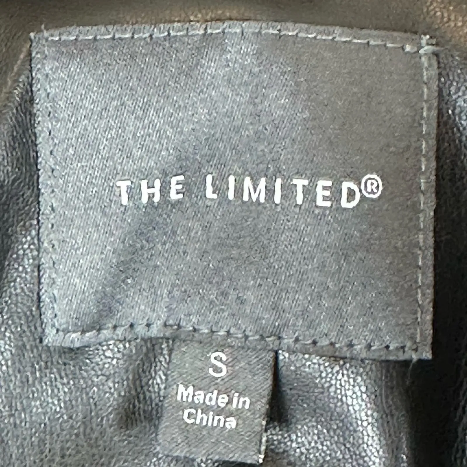 The Limited Moto Jacket Womens S Black Faux Leather Quilted Biker Gothic Punk - Image 4