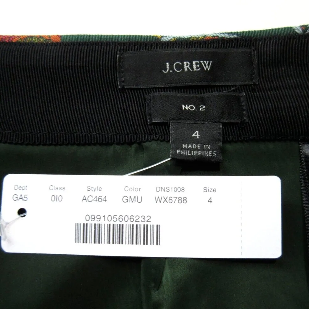 NWT NWT J.Crew No. 2 Pencil in Green Ornate Jungle Leopard Bird Floral Skirt 4 - Image 4