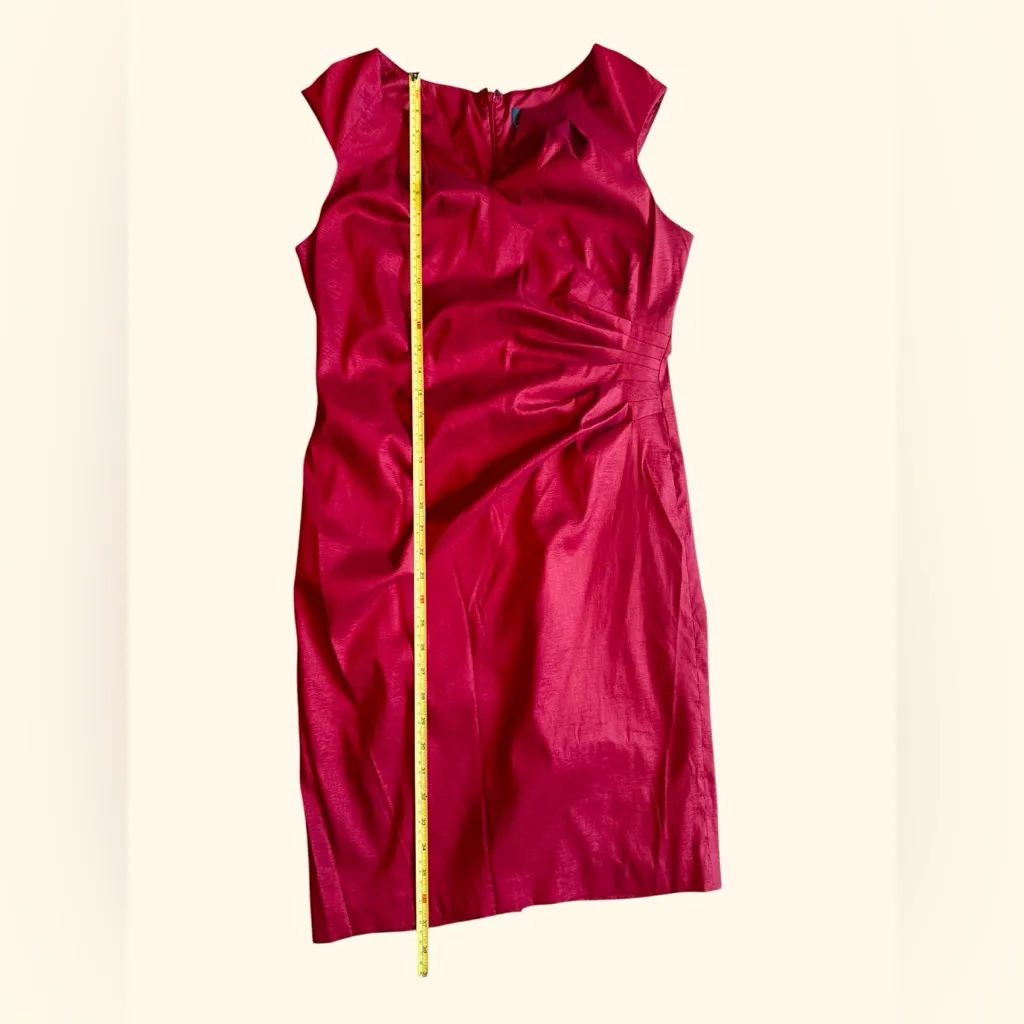Adrianna‎ Papell Formal Solid Red Cap Sleeve Dress Women’s Size 14P - Image 9