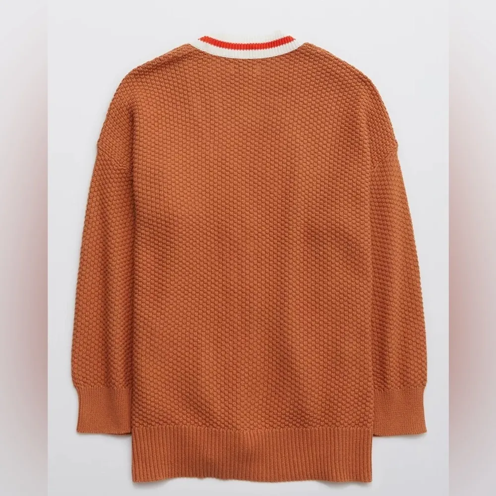 NWOT Aerie Varsity Cardigan Brown medium - Image 7