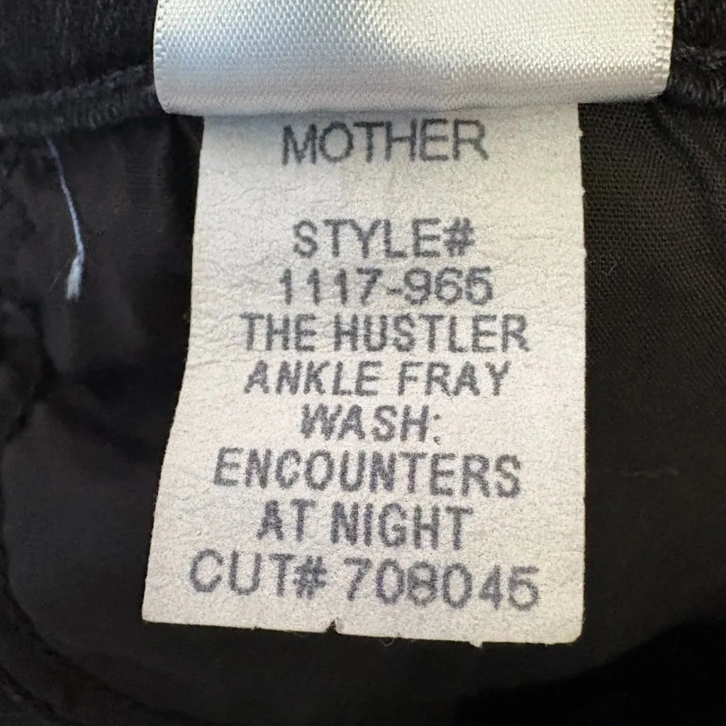 MOTHER The Hustler Ankle Fray Jeans Encounters At Night Black Size 33 - Image 11