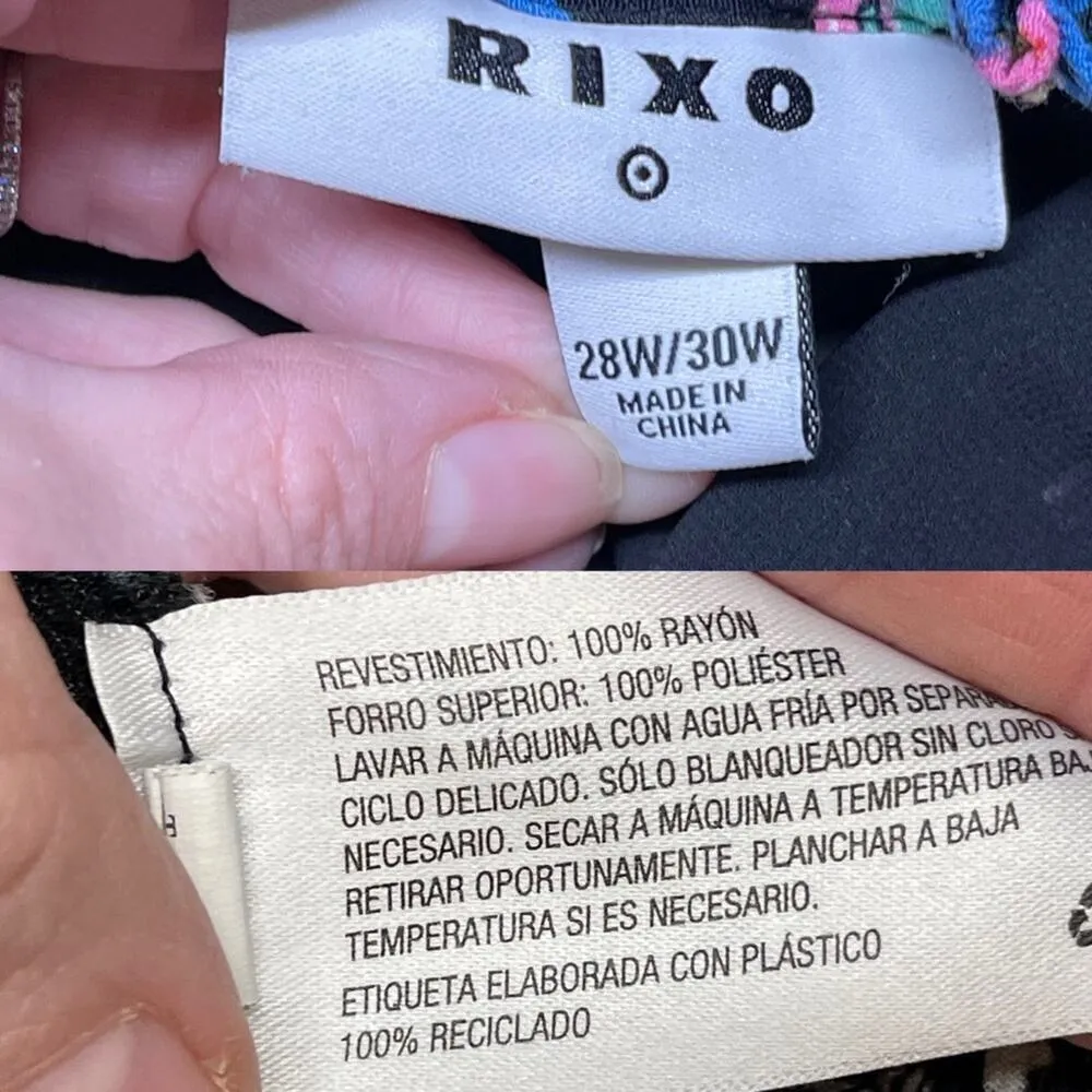 Rixo Target Black Floral Off Shoulder Puff Sleeve Maxi Summer Dress Size 28W/30W - Image 11