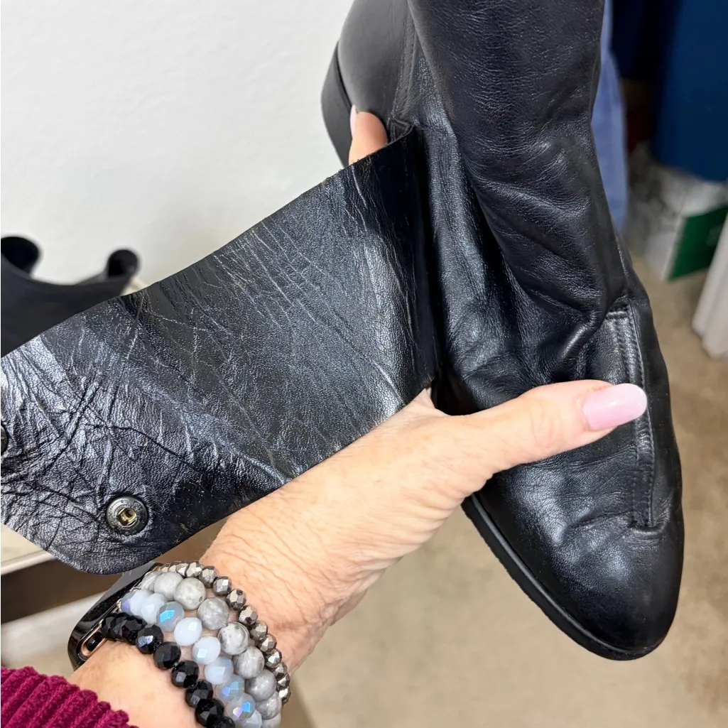 Made in France Stylish Black Leather Womens Short Booties - Image 7