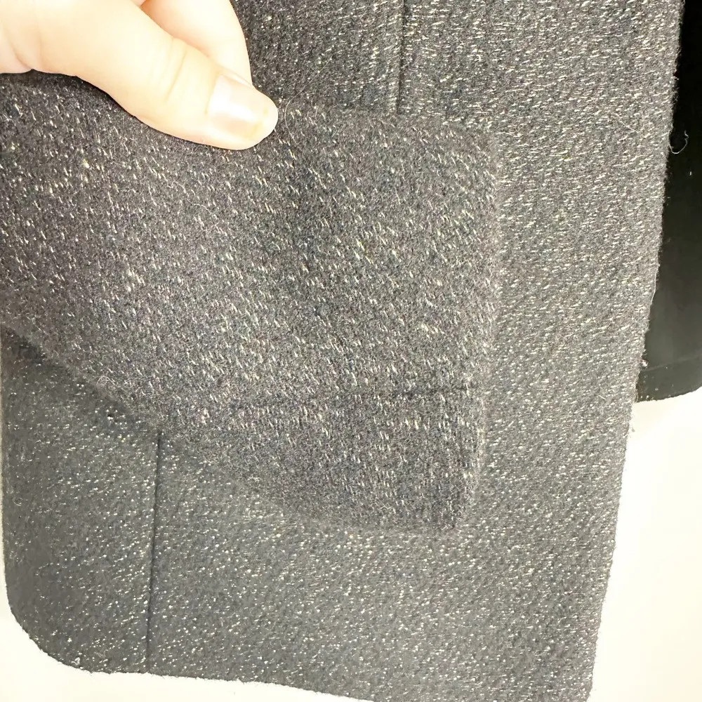 J.Crew Womens Jacket Going Out Blazer Tinsel Tweed Wool Blend Lined Black Size 2 - Image 6