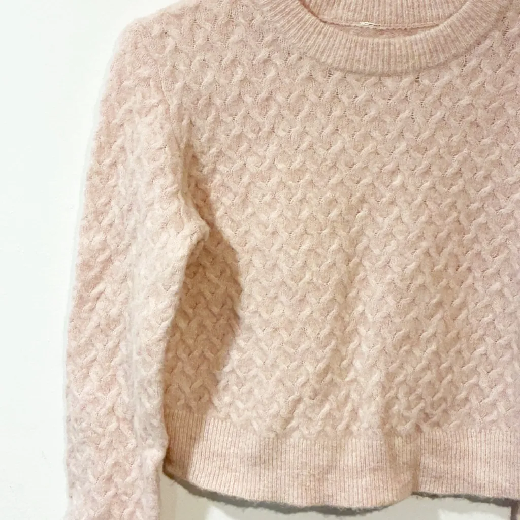Lululemon Alpaca Wool-Blend Crosshatch Spring Sweater Light Pink Size XS - Image 3