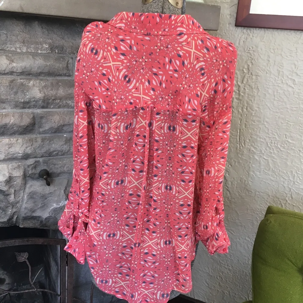 Free People Easy Rider Button Down Shirt Sheer - Image 6