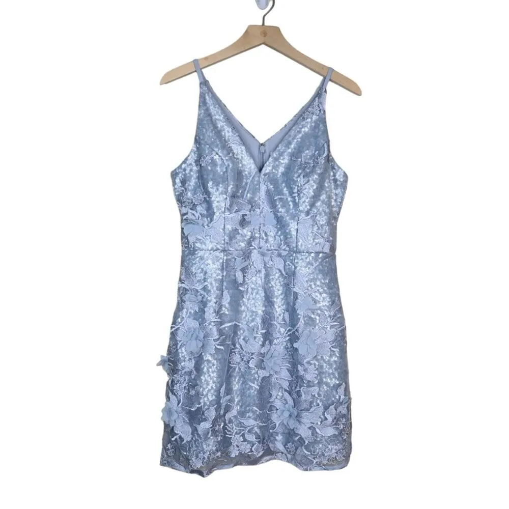 Dress the Population M Tatum Embroidered Floral Sequin V-Neck Minidress NEW - Image 2