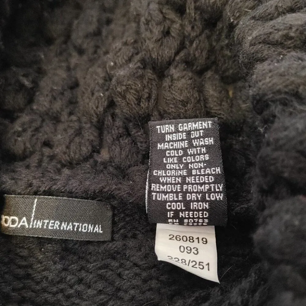 Moda International Black Wool Acrylic Button Sweater Size Small S Thick Knitted - Image 6