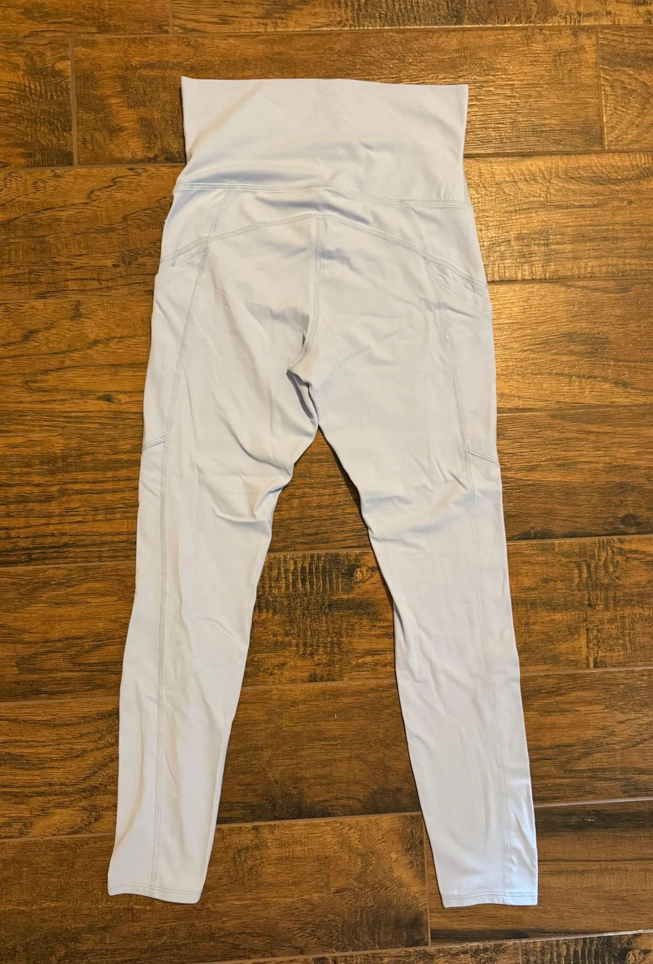 Free People Movement Never Better Fold Over Light Blue Leggings Size Small NWOT - Image 3