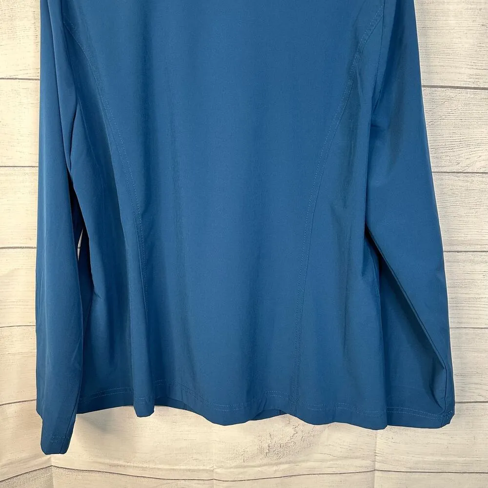 Chicos Weekends Womens size 2 US 12 Large Lightweight Zip Up Jacket Blue Stretch - Image 6