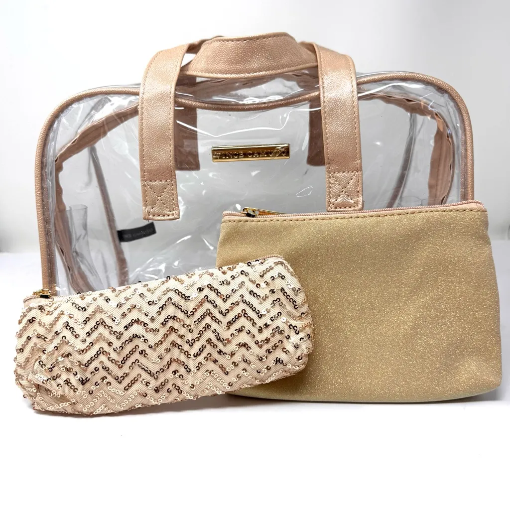 VINCE CAMUTO large cosmetic bag with two NWOT pouches - Image 3