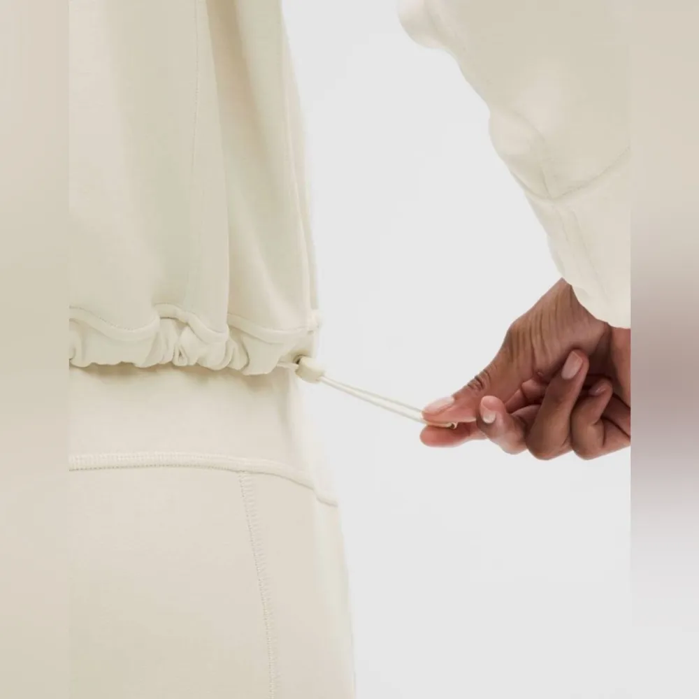 NWT Lululemon Brushed Softstreme Half Zip in Bone Color Size 2 Kangaroo Pocket - Image 2