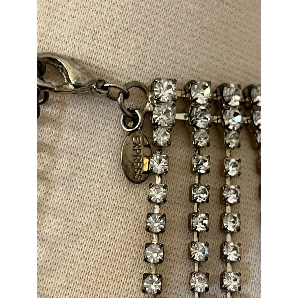 Express Y2K Rhinestone Collar/Shirt Necklace Body Jewelry - Image 3