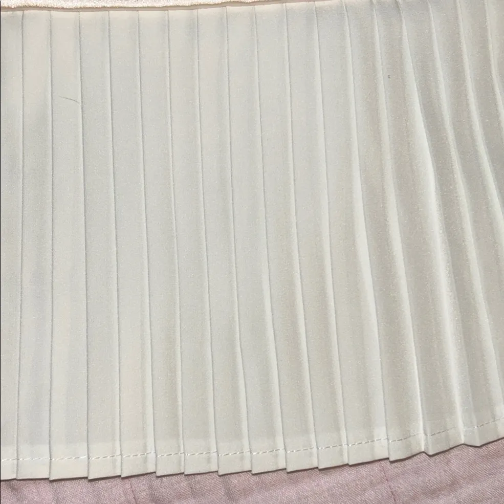 Fenity Size L Cream Pleated Mini Skirt Pink Size L - Image 3