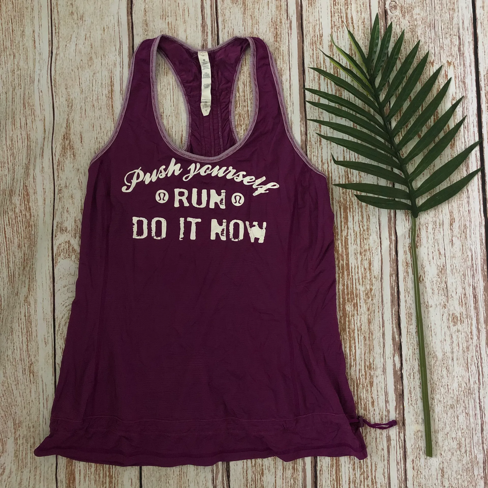 Purple Tank Top Size 12 Push Yourself Run Do It Now - Image 3