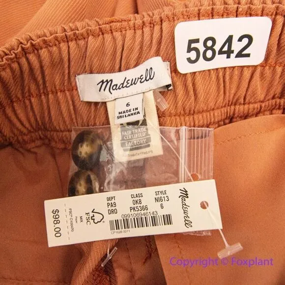 NEW‎ Madewell The Neale Straight-Leg Pant in Drapeweave, drie rose, size 6 - Image 12