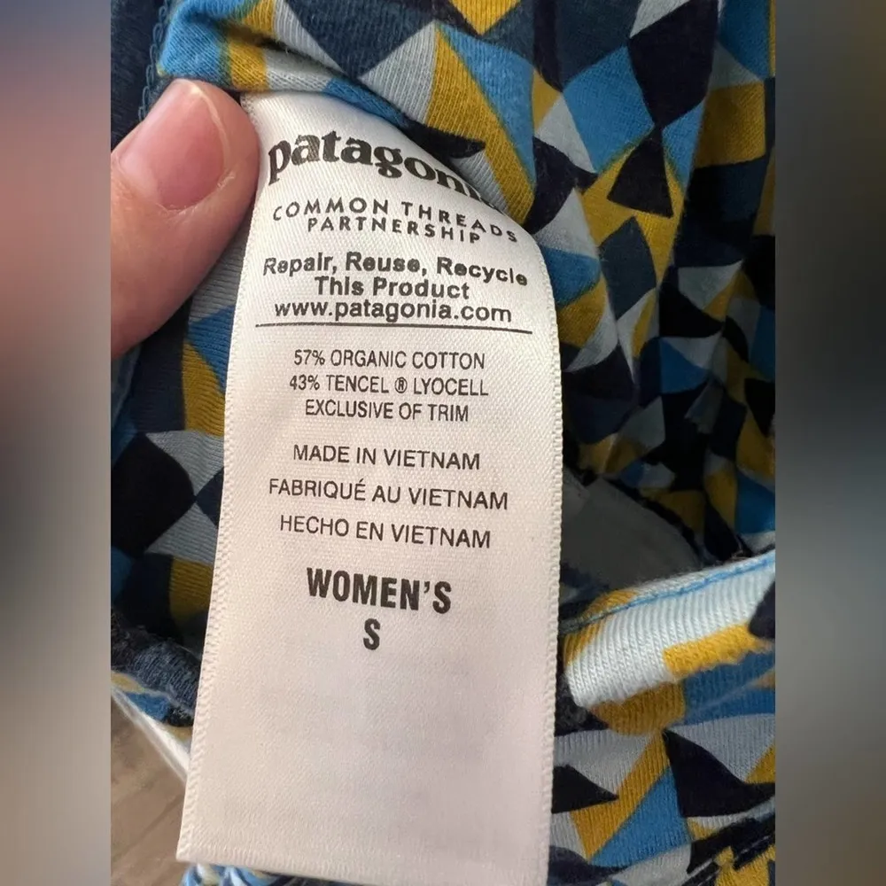 Patagonia Spright Blue Geometric Casual Racerback Dress XS - Image 2