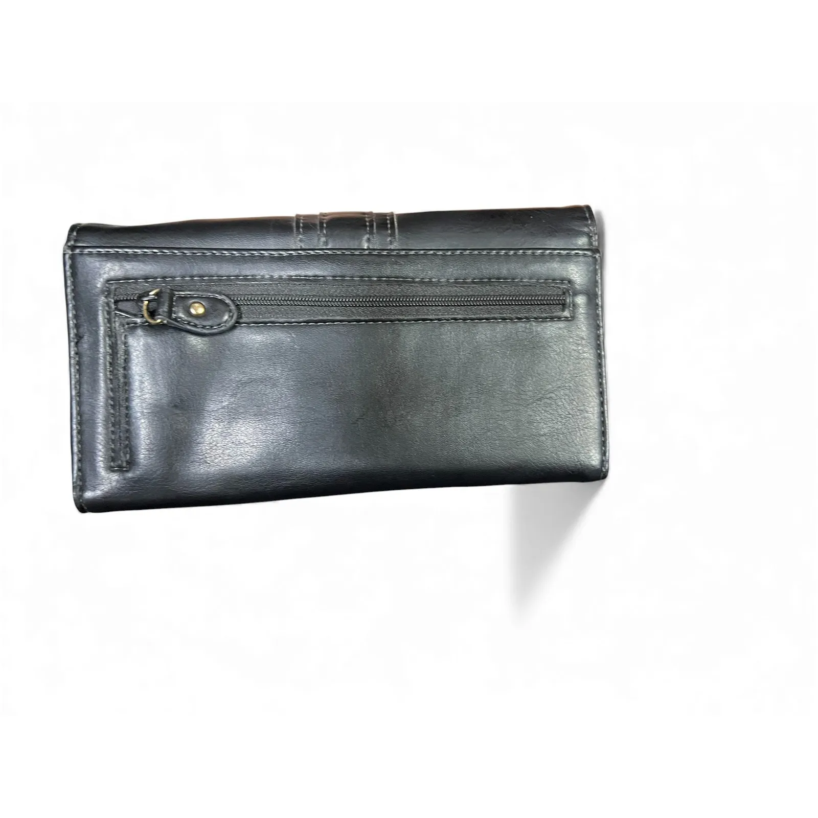 Classiques Entier NWT  black leather wallet gold-tone clasp Billfold Logo - Image 7