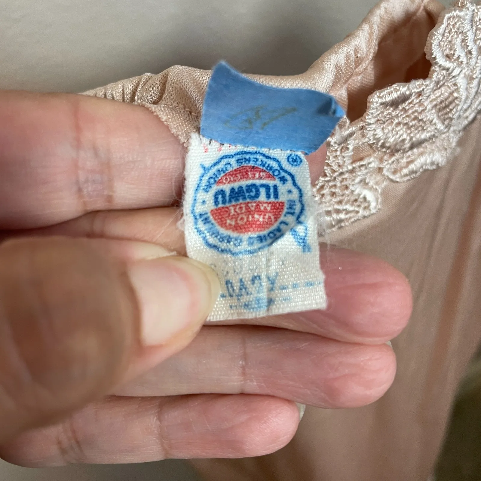 VTG USA ILGWU UNION Long Nightgown Dress PINK COQUETTE Feminine Victorian No SZ Size undefined - Image 7