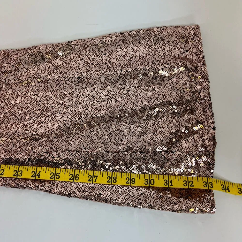Venus Sequin Wide Leg Pants Size 2 Black Rose Gold High Waisted Punchy Rodeo - Image 4