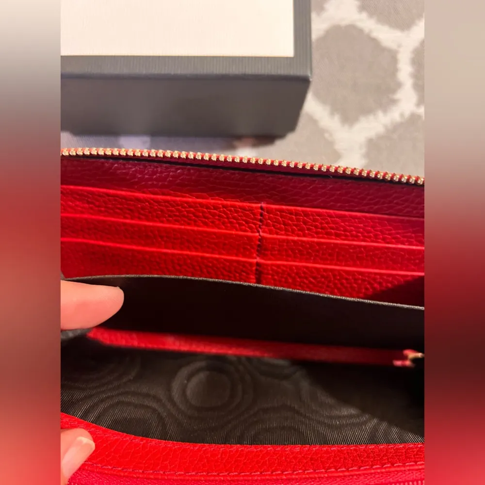 Gucci Soho Authentic Leather Wallet Red Luxurious Pebbled Leather full inclusion - Image 14