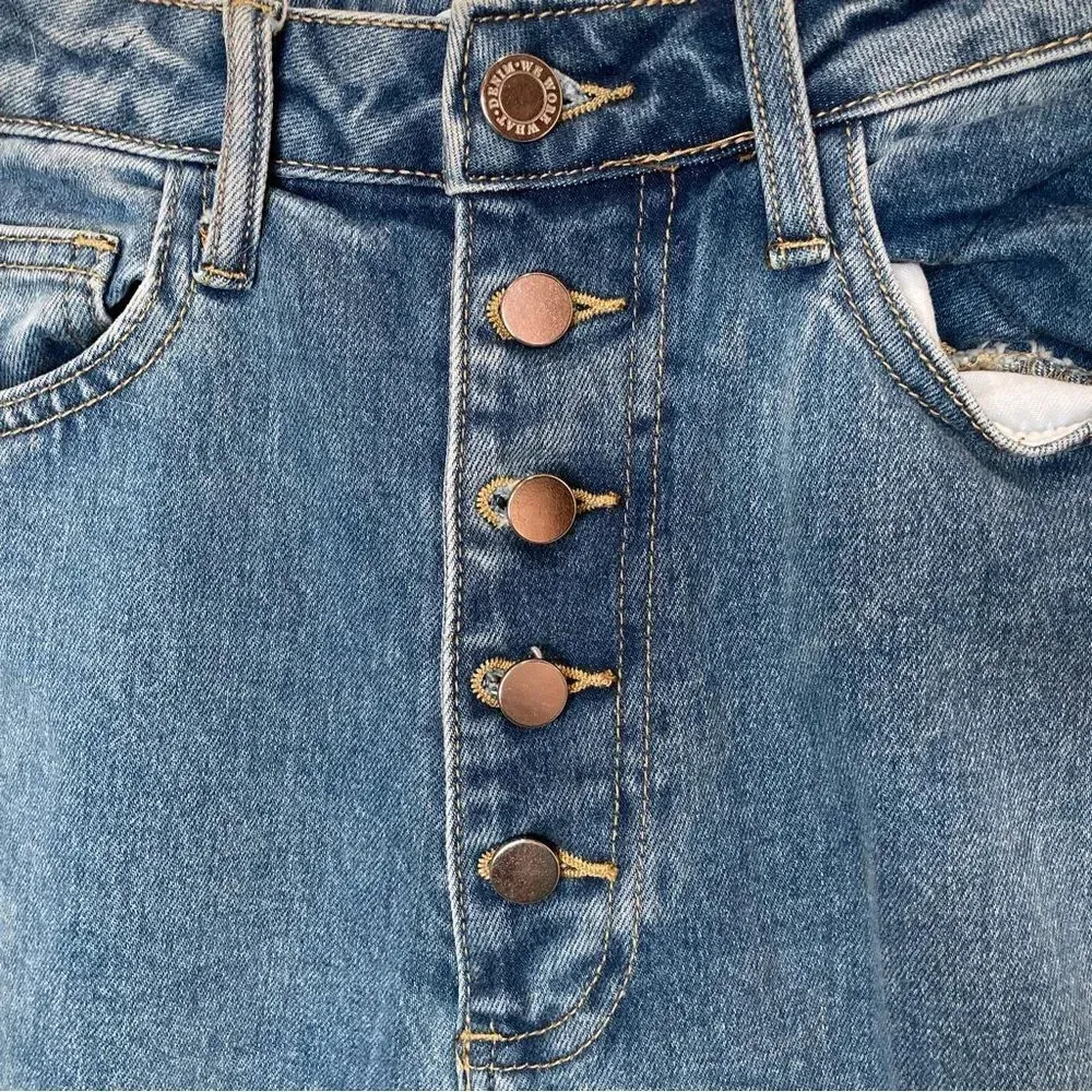 WeWoreWhat The Danielle High Rise Vintage Straight Button Fly Jeans Size 29 - Image 5