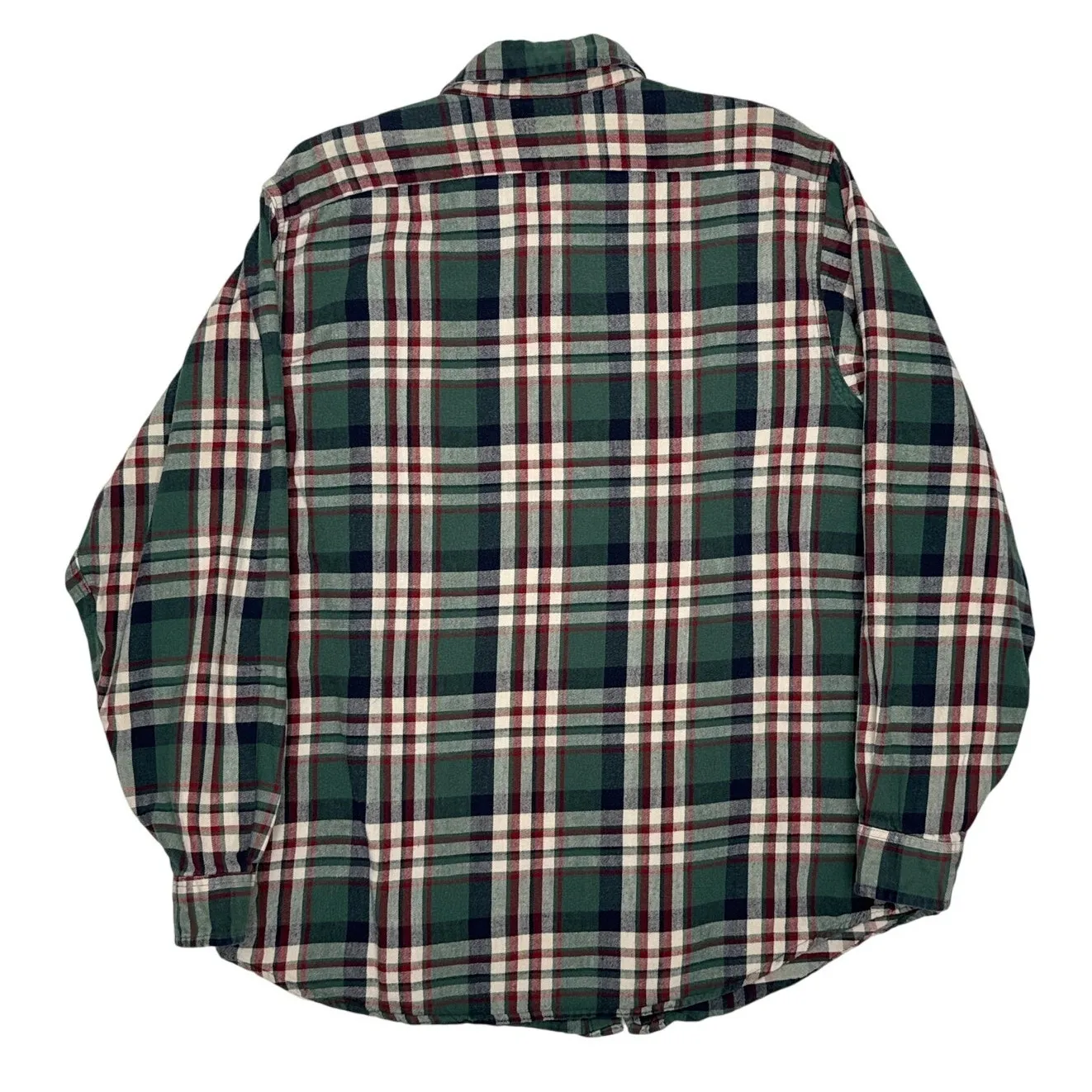 Vintage L.L. Bean USA green red Plaid Flannel Shirt Women’s Medium 80s/90s - Image 3