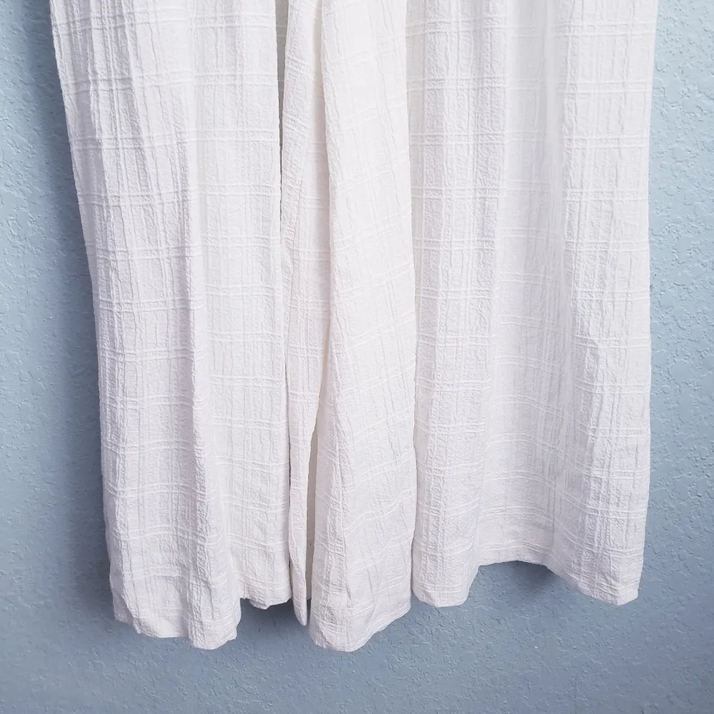 Calvin Klein White Textured Wide Leg Jumpsuit - Image 3