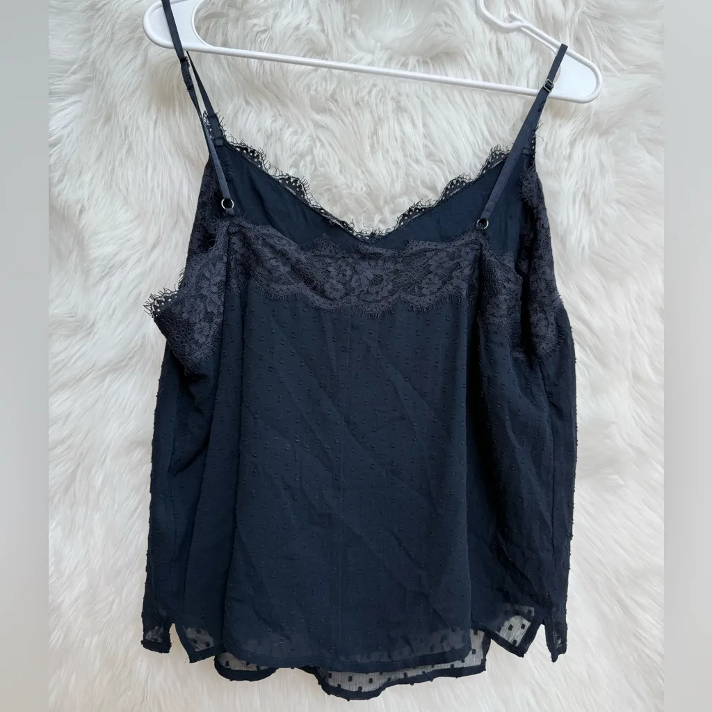 Abercrombie and Fitch navy lace woven polka dot cami - Image 8