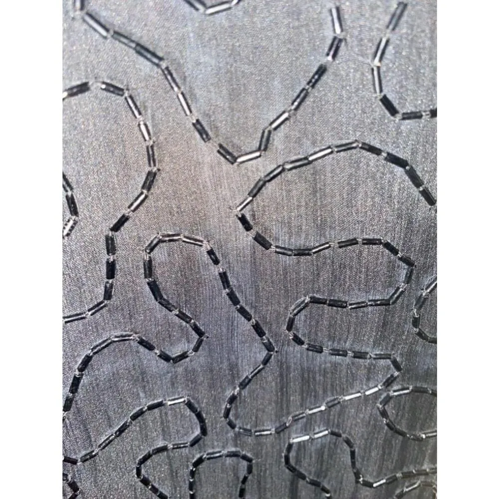 Women's Laurence Kazar Black and Gold Beaded Jacket Size L - Image 4