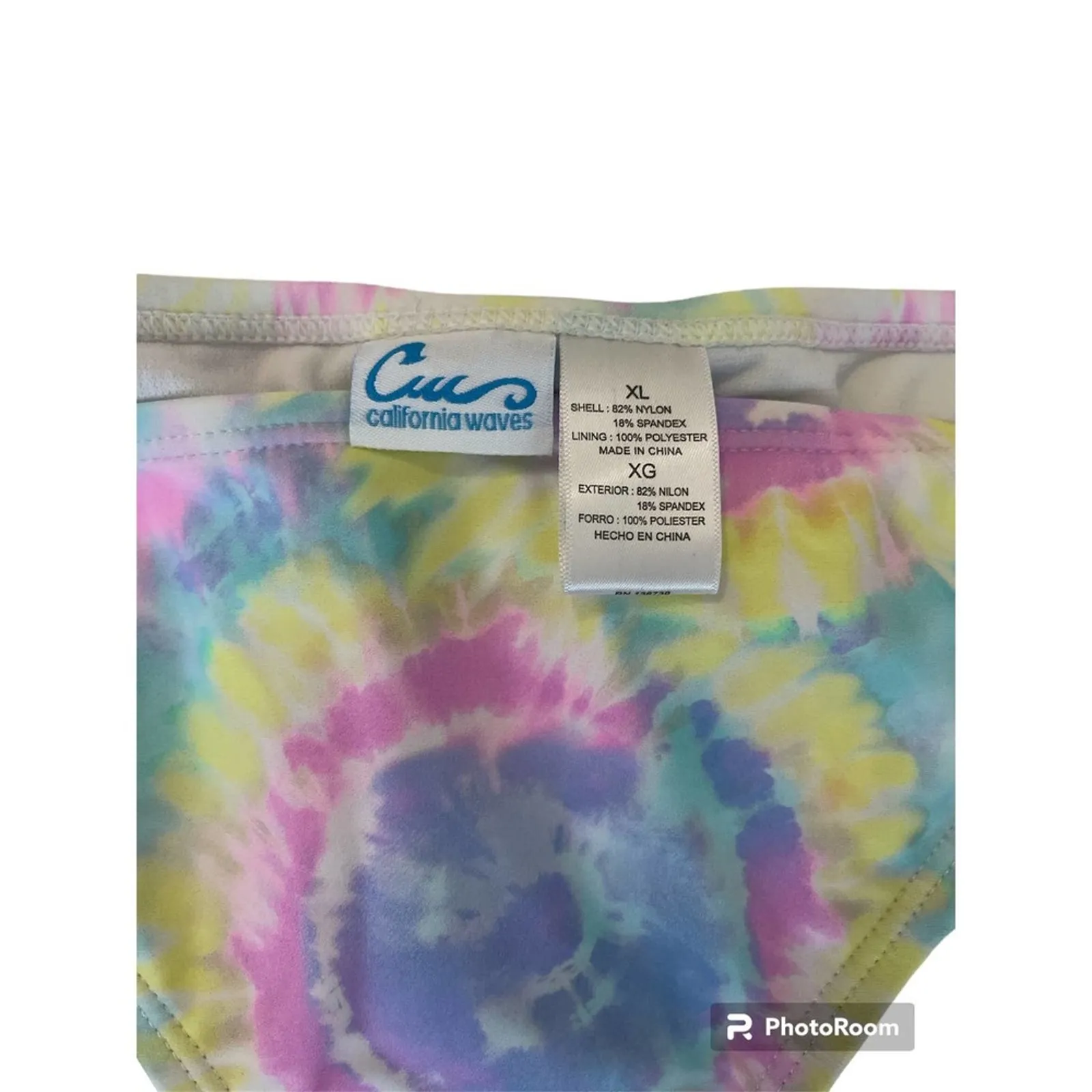 *NWT, Women's, Yellow Tie Dye Stretch, Hipster Swimsuit Bottom, Size XL - Image 10