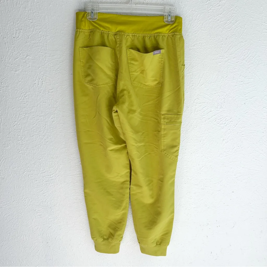 Figs Zamora Jogger Scrub Pants Limeade Green Yellow Medium Petite discontinued - Image 4