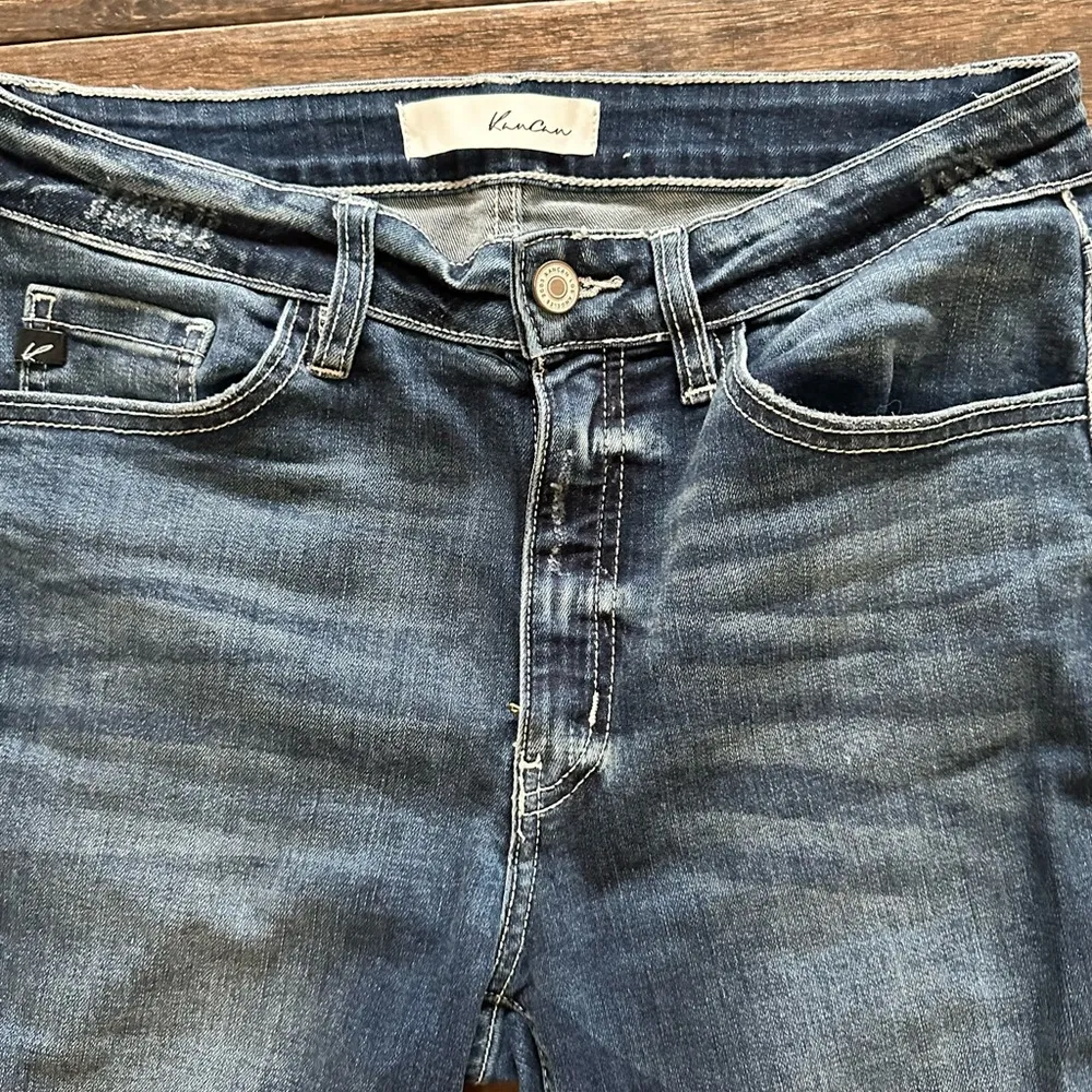 NWOT KanCan High Rise Split Frayed Hem Skinny Jeans Size 9 Blue - Image 9