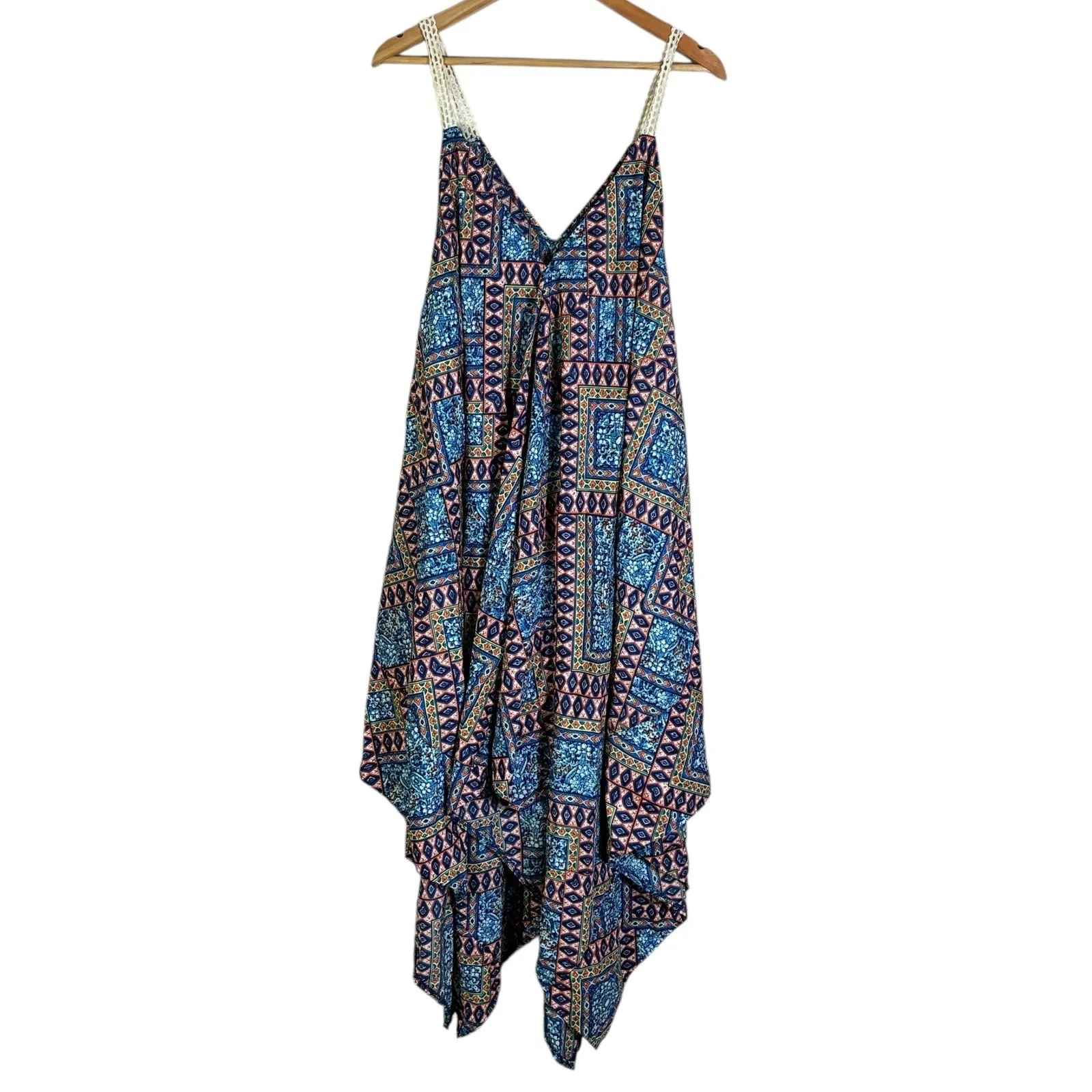 New Look Womens Boho Geometric Maxi Dress Size 2X Multicolor Festival Summer - Image 5
