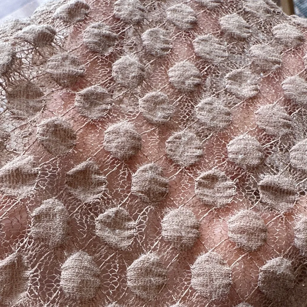 Bobeau Light Brown Sheer Lacey Stretch Top - Image 5