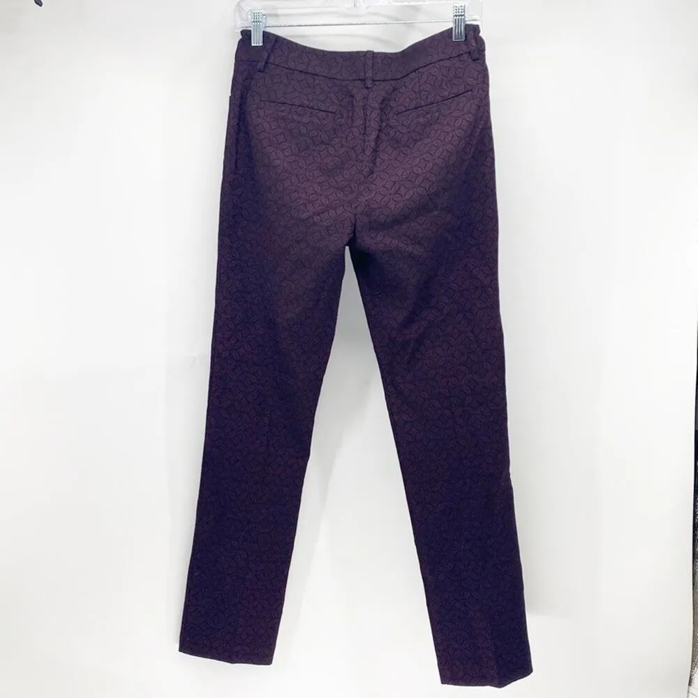 Mario Serani maroon black subtle floral pattern light sheen to pant straight leg - Image 7