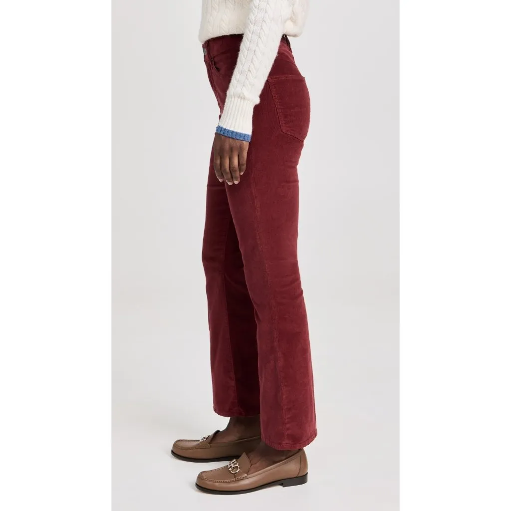 NWT Veronica Beard Carson Ankle Flare Cord in Oxblood Stretch Corduroy Pants 31 - Image 8