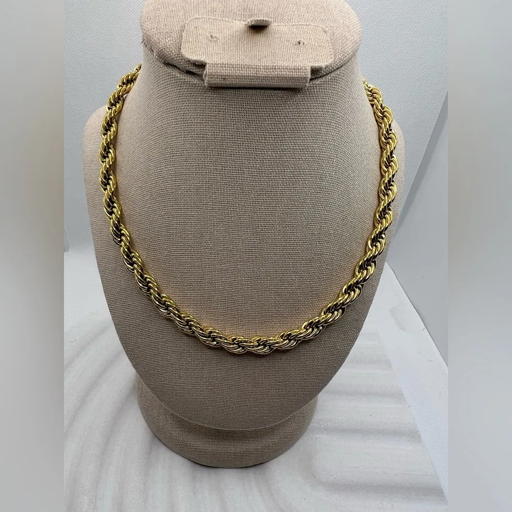 Necklace‎ Twisted Rope Chain Style Simple Style Solid Steel 18K Gold - Image 4