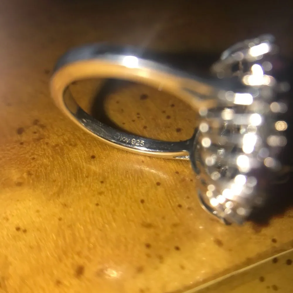 Natural Star Ruby Sterling Silver Cocktail Ring Size 5 Purple - Image 8