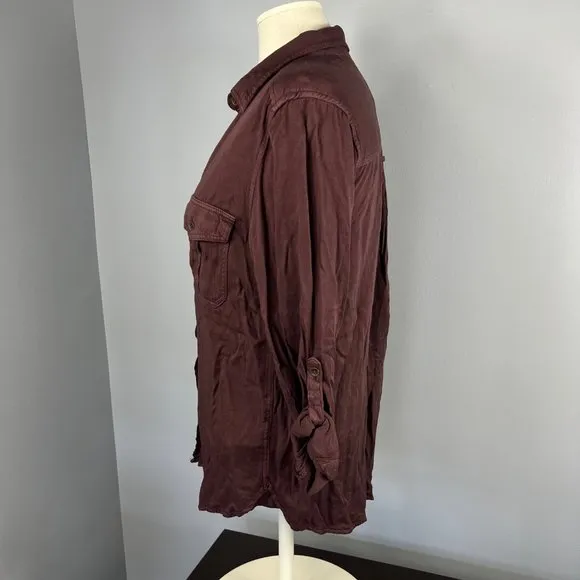 American Eagle Outfitters Mauve Button Down Shirt - Image 3