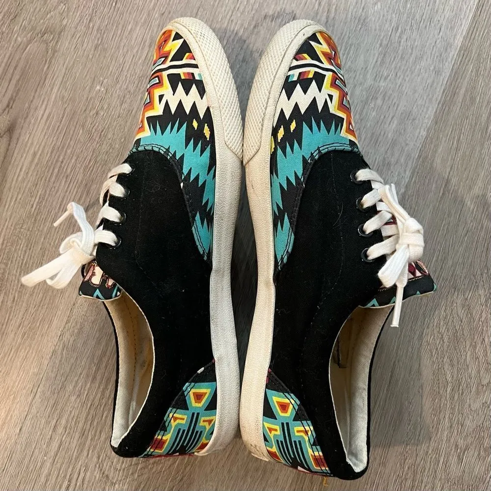 Bucketfeet Southwest Aztec Print Canvas Lace Up Low Sneakers Womens 7 - Image 8