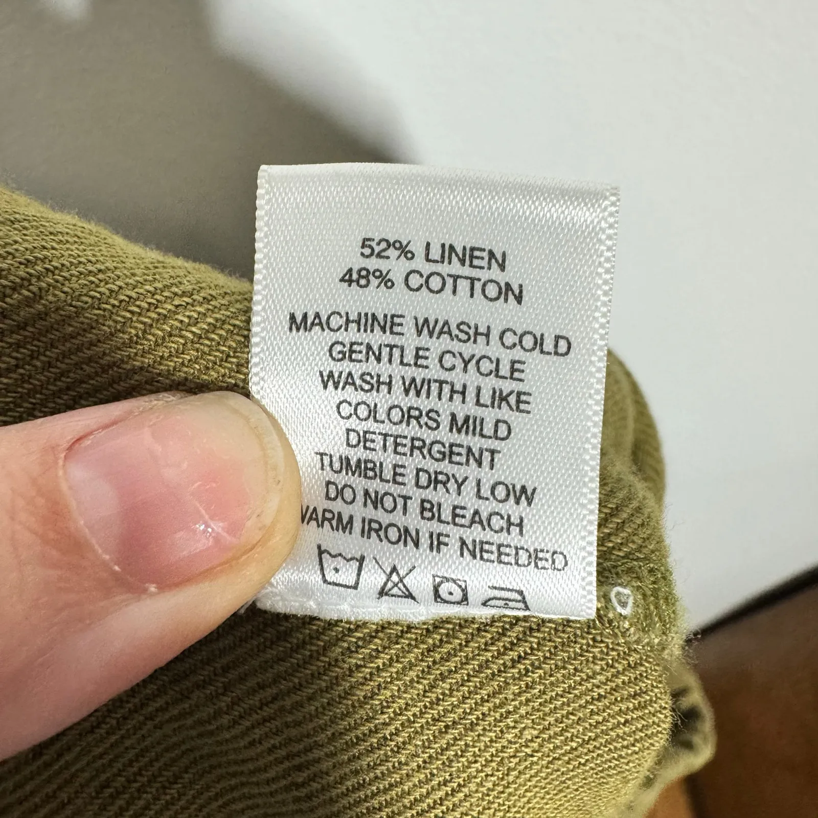 Able Pant Women 8 Olive Green Linen Blend Charlie Tapered Sustainable Lagenlook - Image 9