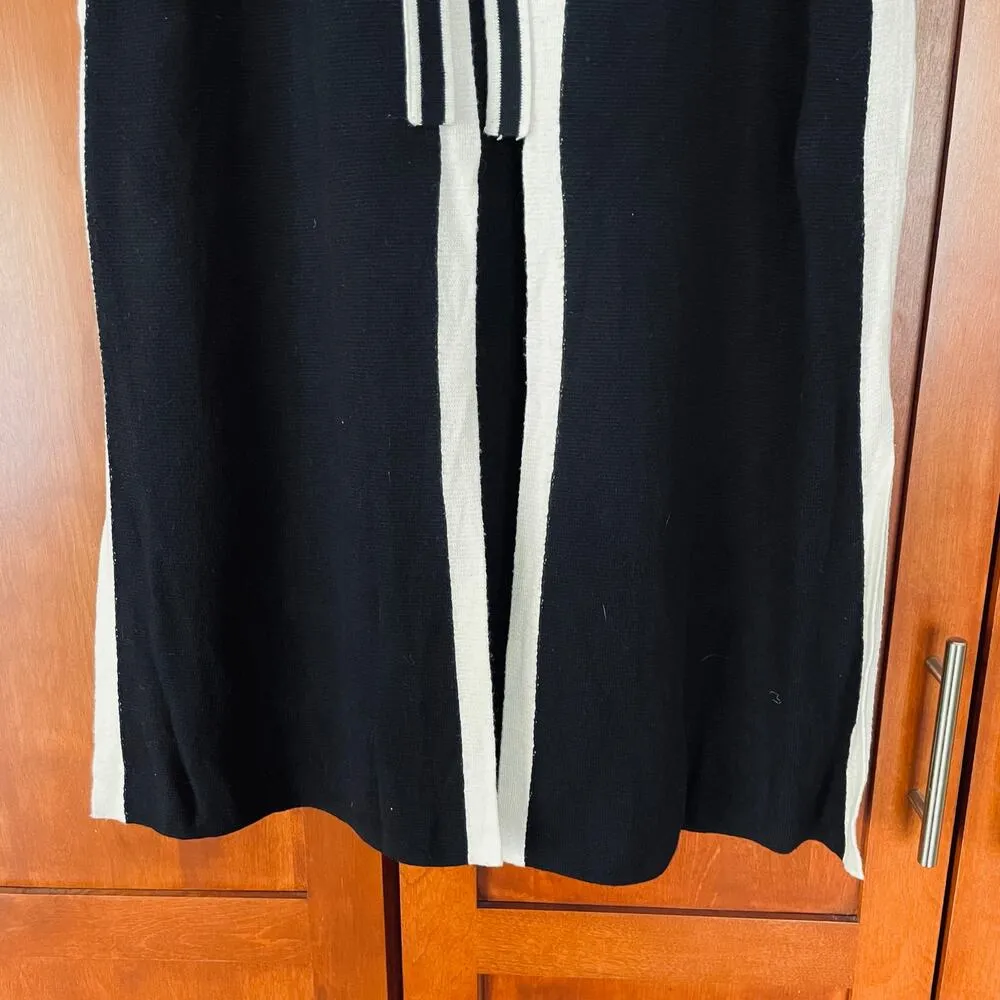 Sweater Vest Tie Front Long Black Size Large - Image 3