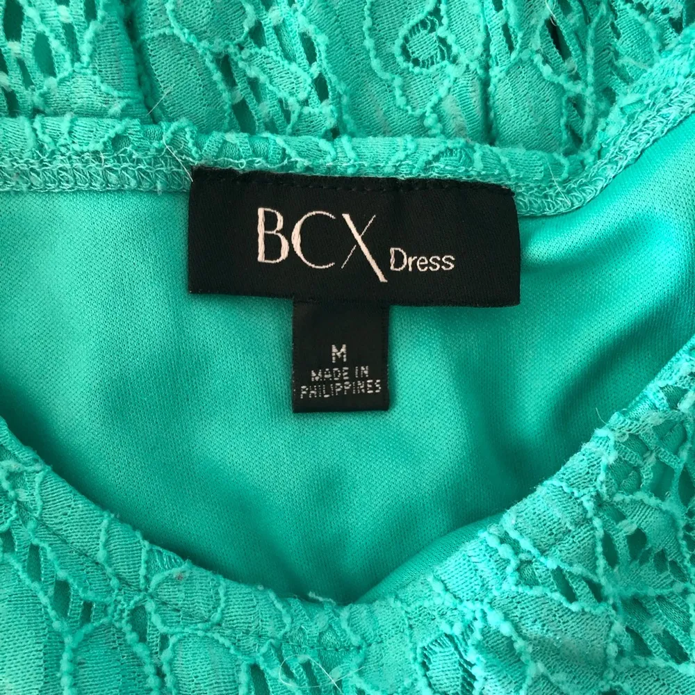 BCX Green Floral Lace Overlay Fit and Flare Mini Dress M - Image 8