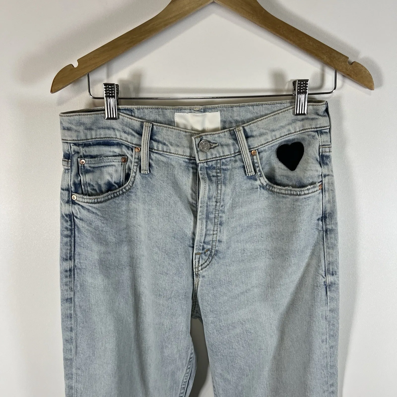 MOTHER SUPERIOR The Tomcat Ankle Fray in Save By The Bell Sz 29 Designer Boho Blue - Image 3